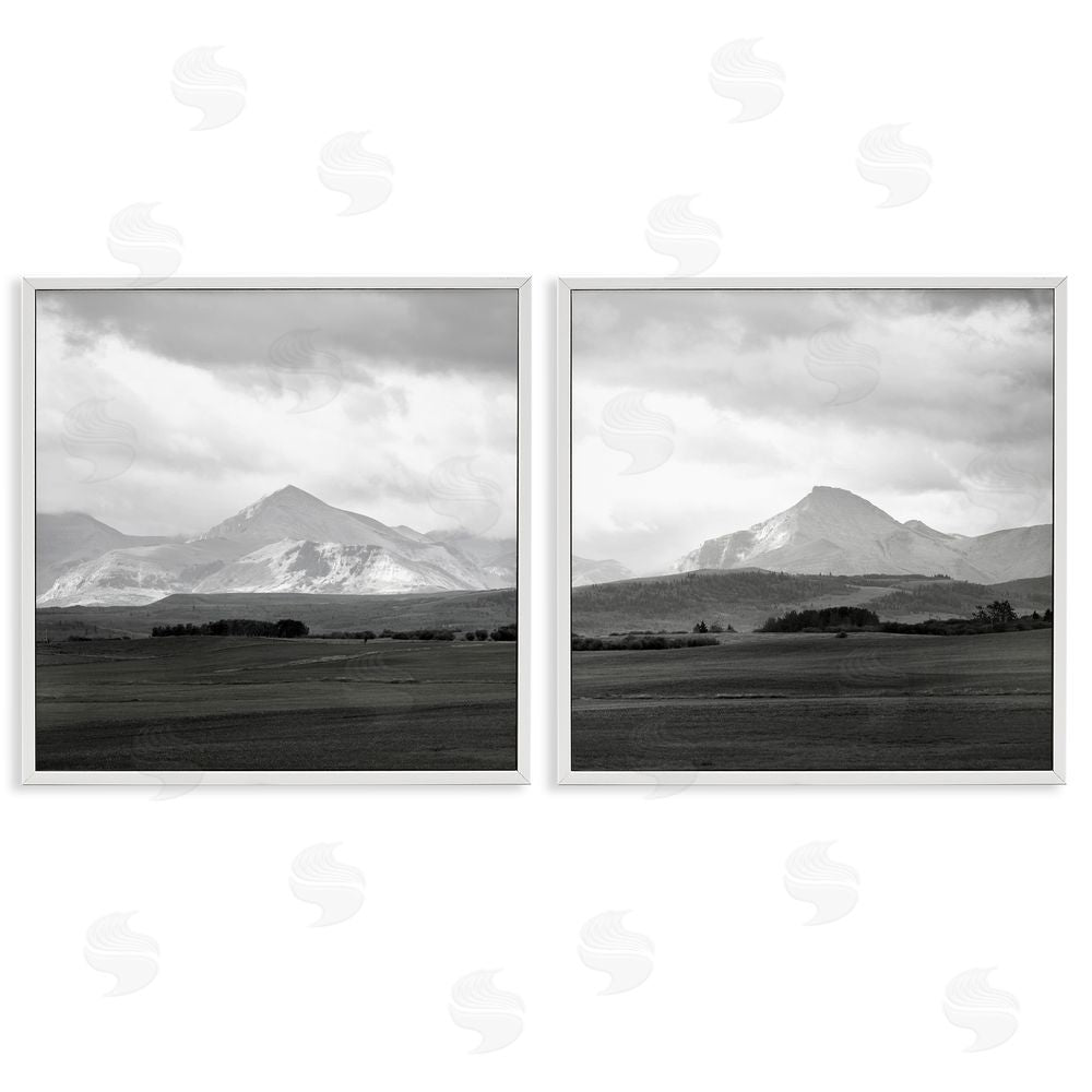 Carol Robinson Vast Rural Mountain Peaks White Framed Giclee Wall Art Print