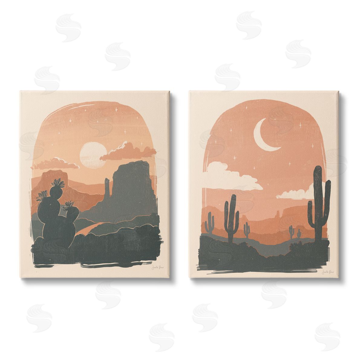 Janelle Penner Contemporary Desert Scene Silhouette Canvas Wall Art Print