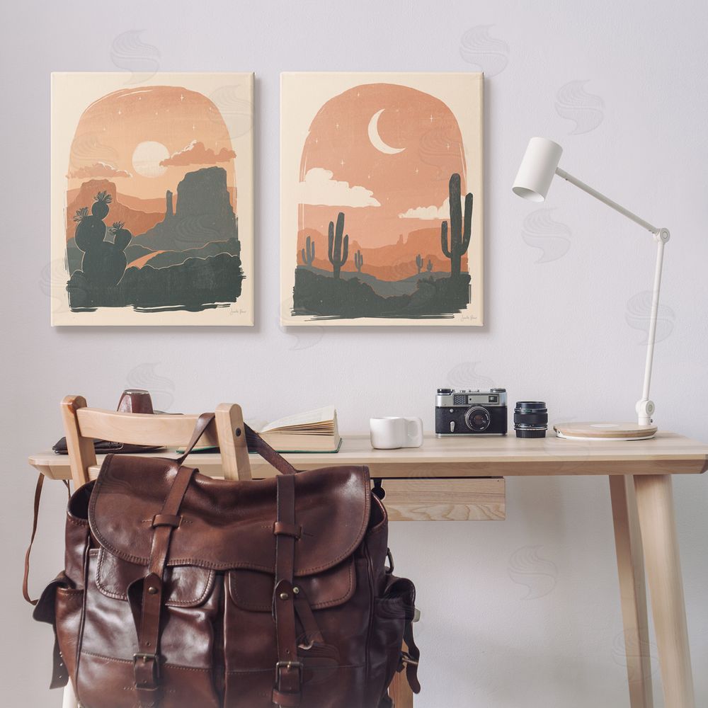 Janelle Penner Contemporary Desert Scene Silhouette Canvas Wall Art Print in Room
