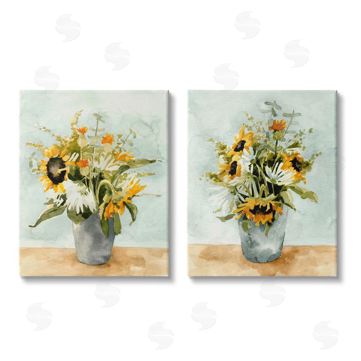 Emma Caroline Traditional Country Sunflower Bouquets Canvas Wall Art Print