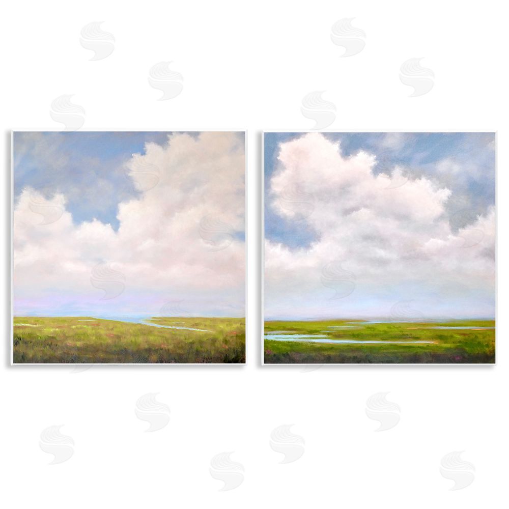 Catherine Andersen Panoramic Clouds Over Bay Wooden Wall Plaque Art Print