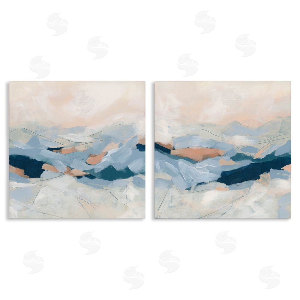 June Erica Vess Abstract Mountain Peaks Scenery Canvas Wall Art Print
