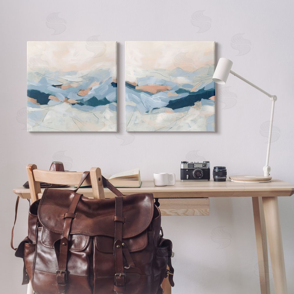 June Erica Vess Abstract Mountain Peaks Scenery Canvas Wall Art Print in Room