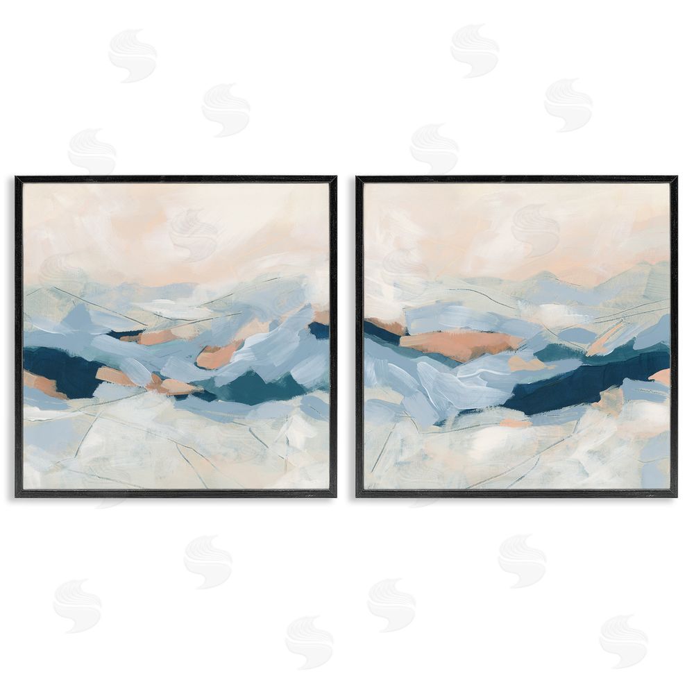 June Erica Vess Abstract Mountain Peaks Scenery Black Framed Giclee Wall Art Print