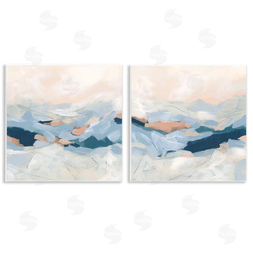 June Erica Vess Abstract Mountain Peaks Scenery Wooden Wall Plaque Art Print