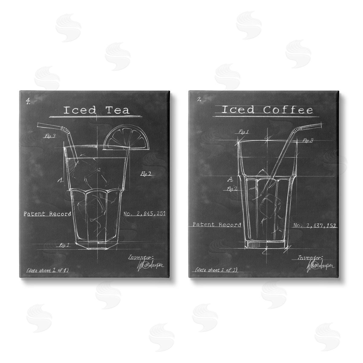 Ethan Harper Iced Coffee & Tea Diagram Canvas Wall Art Print