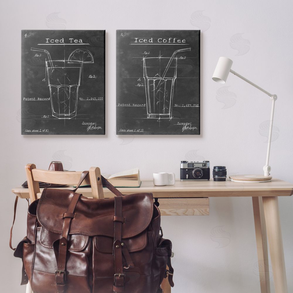Ethan Harper Iced Coffee & Tea Diagram Canvas Wall Art Print in Room
