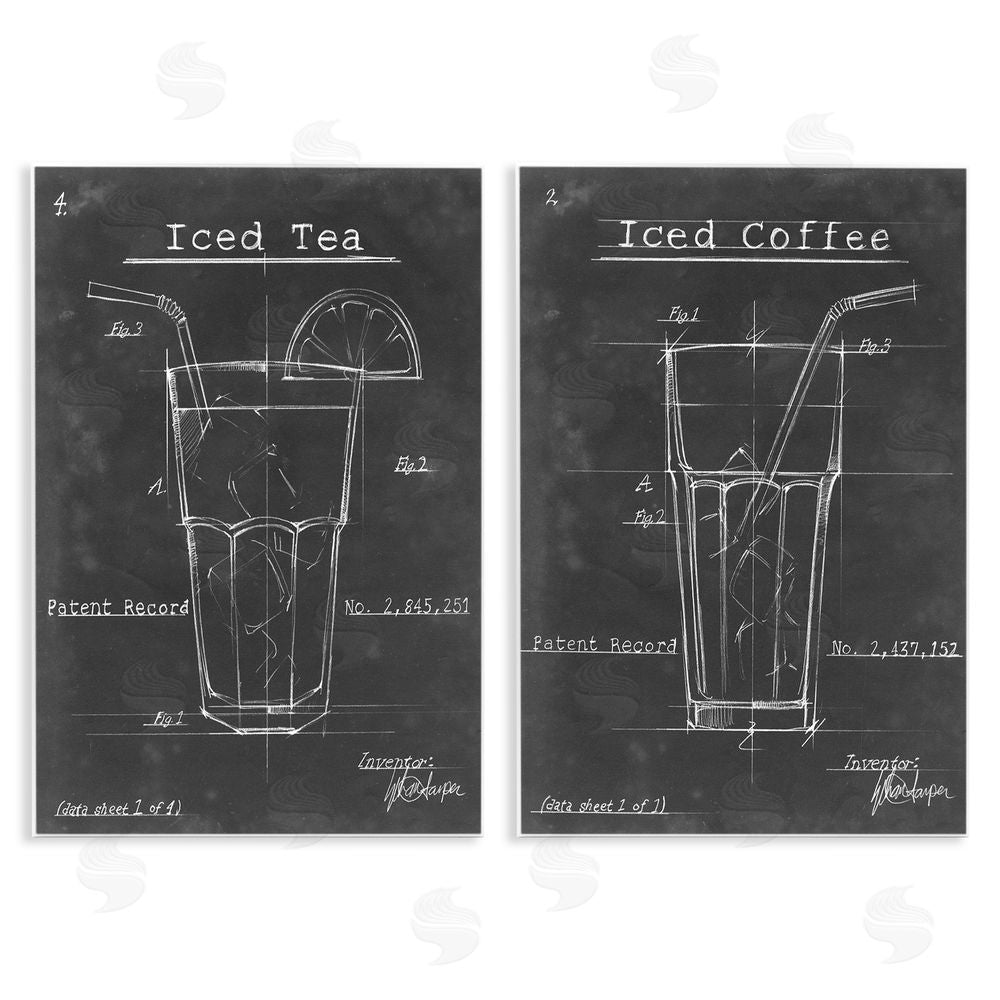 Ethan Harper Iced Coffee & Tea Diagram Wooden Wall Plaque Art Print