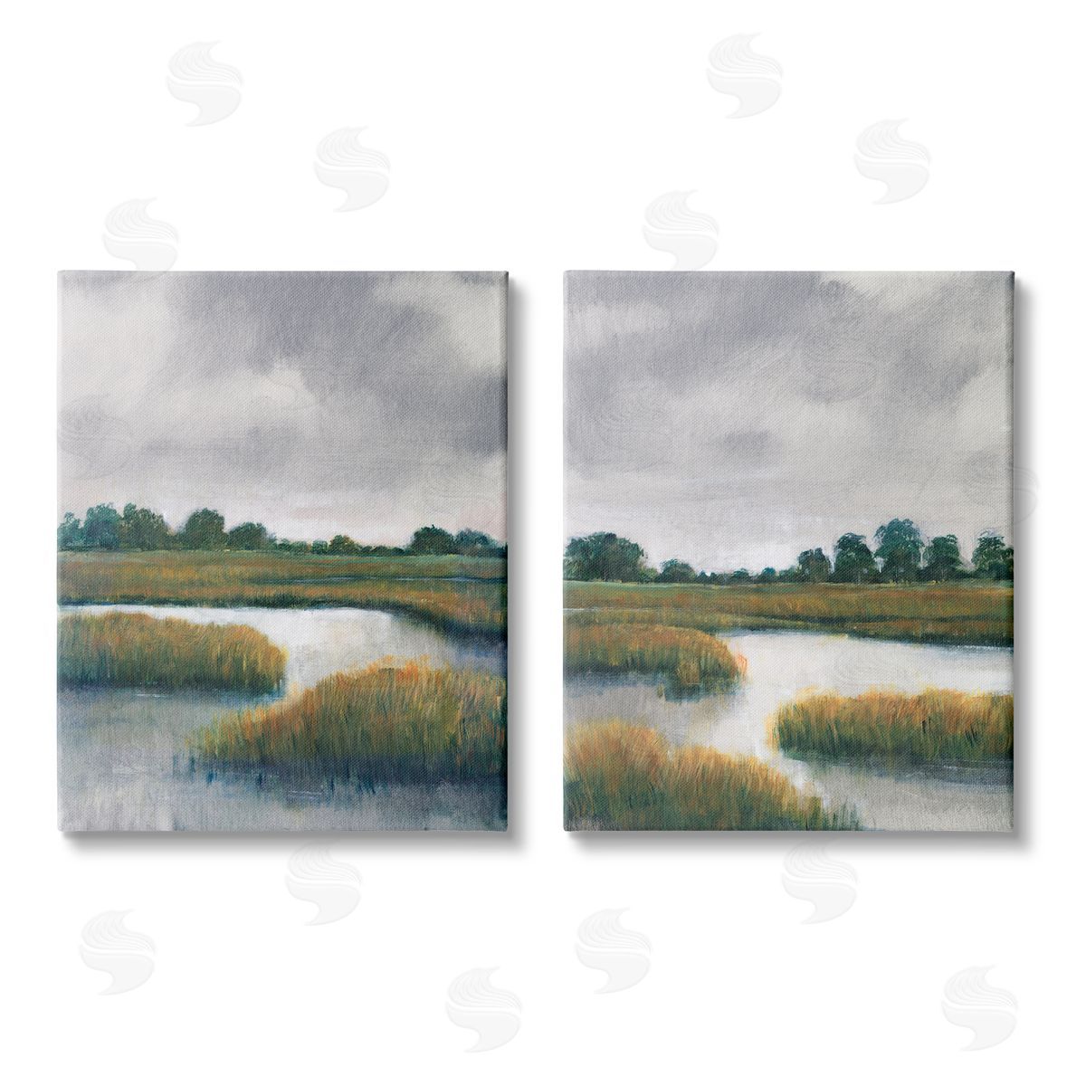 Tim O'Toole Grassy Rural Marshland Landscape Canvas Wall Art Print