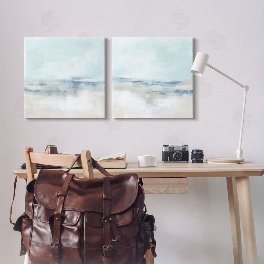 June Erica Vess Abstract Blue Atmospheric Landscape Canvas Wall Art Print in Room
