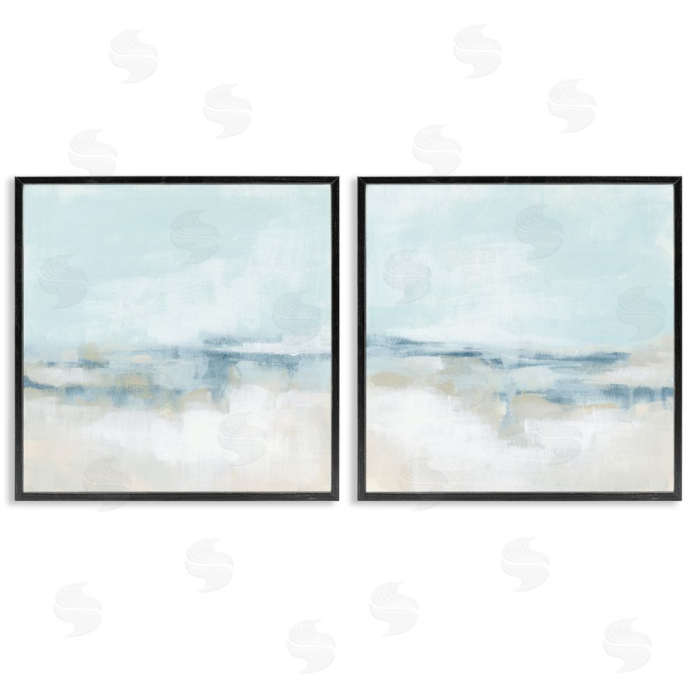 June Erica Vess Abstract Blue Atmospheric Landscape Black Framed Giclee Wall Art Print