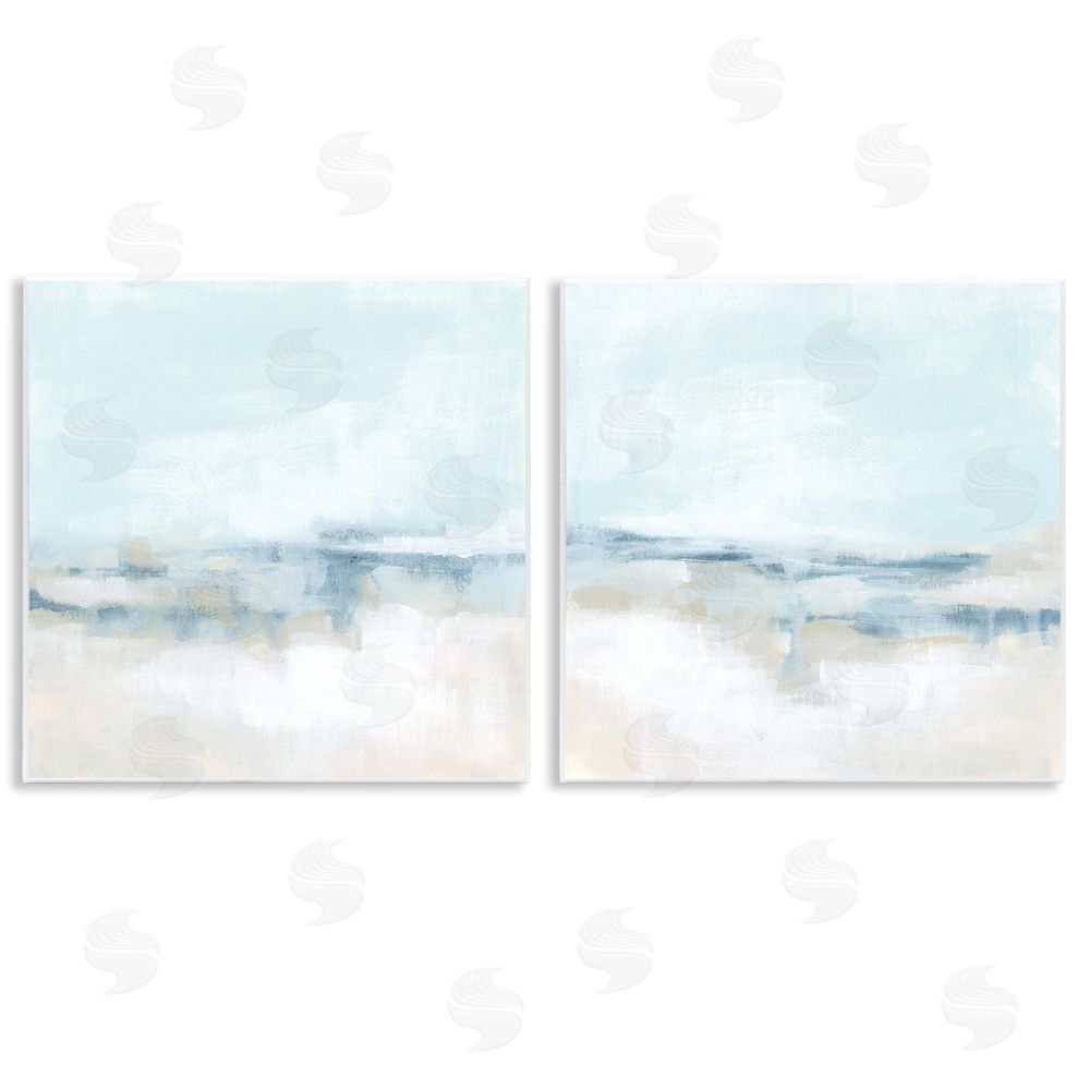 June Erica Vess Abstract Blue Atmospheric Landscape Wooden Wall Plaque Art Print