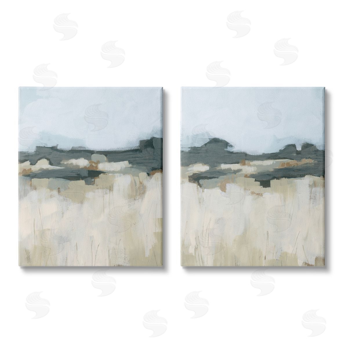 June Erica Vess Brushed Abstract Badlands Scenery Canvas Wall Art Print