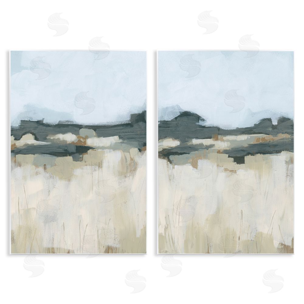 June Erica Vess Brushed Abstract Badlands Scenery Wooden Wall Plaque Art Print