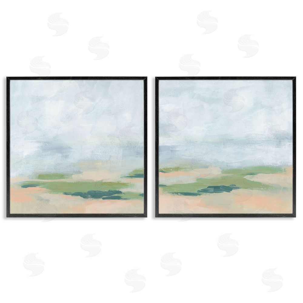 June Erica Vess Soft Abstract Landscape Scene Black Framed Giclee Wall Art Print