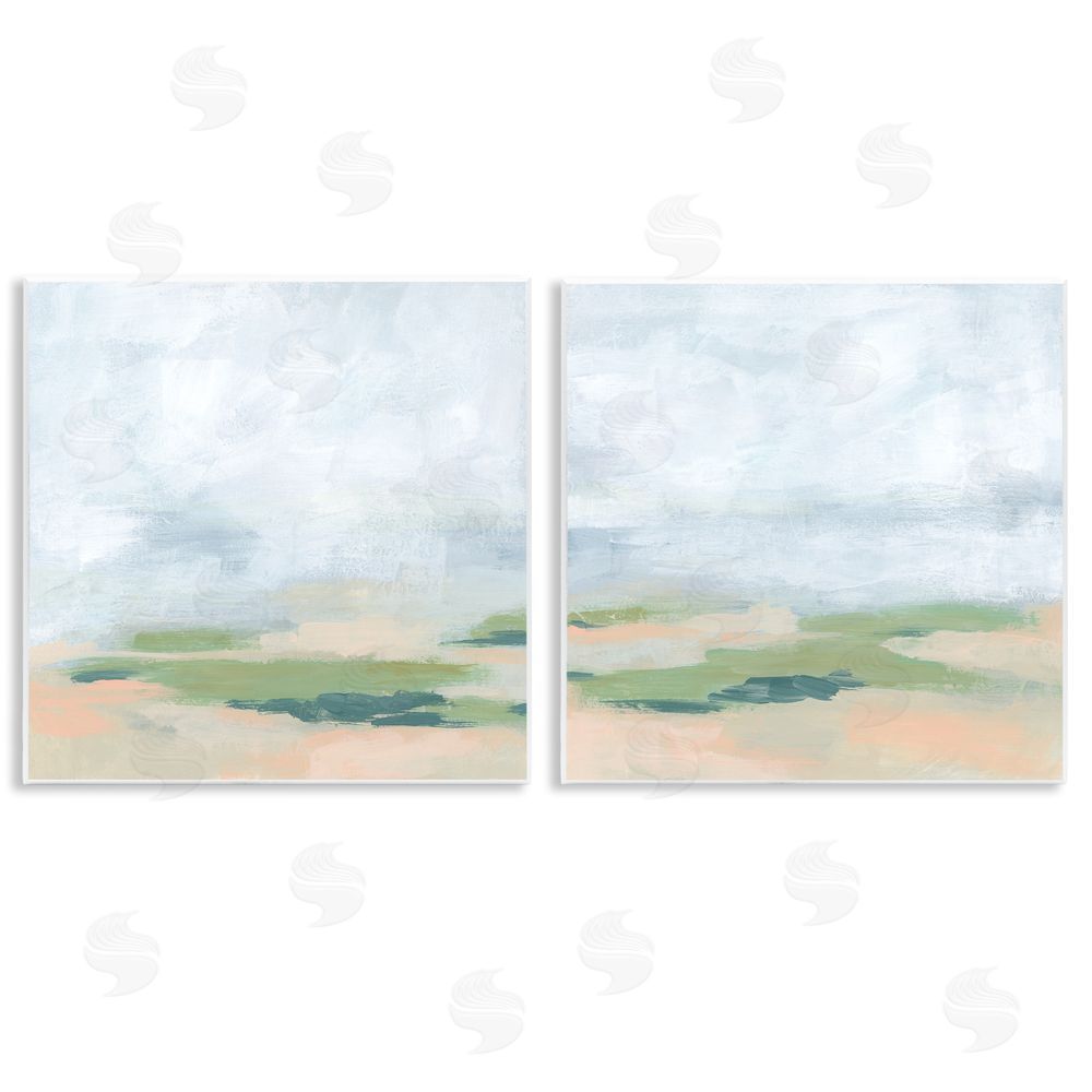 June Erica Vess Soft Abstract Landscape Scene Wooden Wall Plaque Art Print