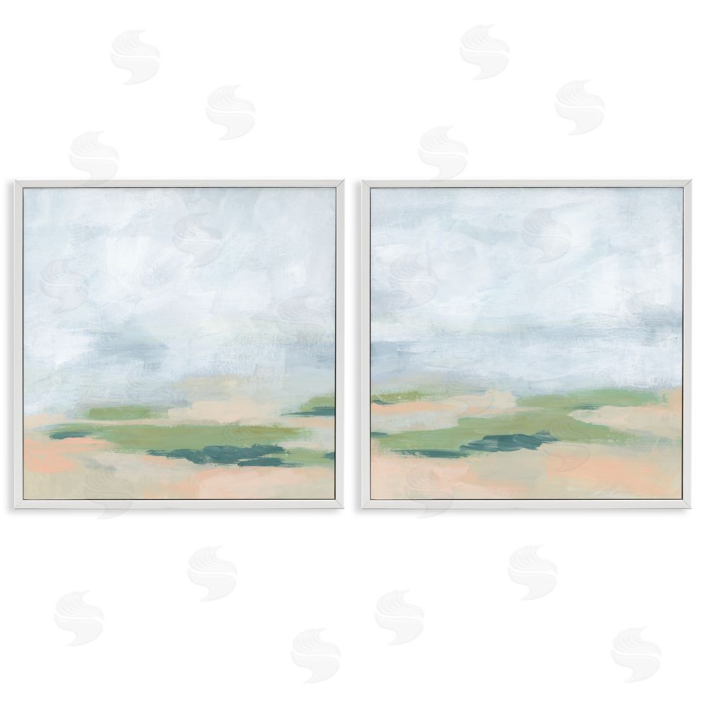June Erica Vess Soft Abstract Landscape Scene White Framed Giclee Wall Art Print