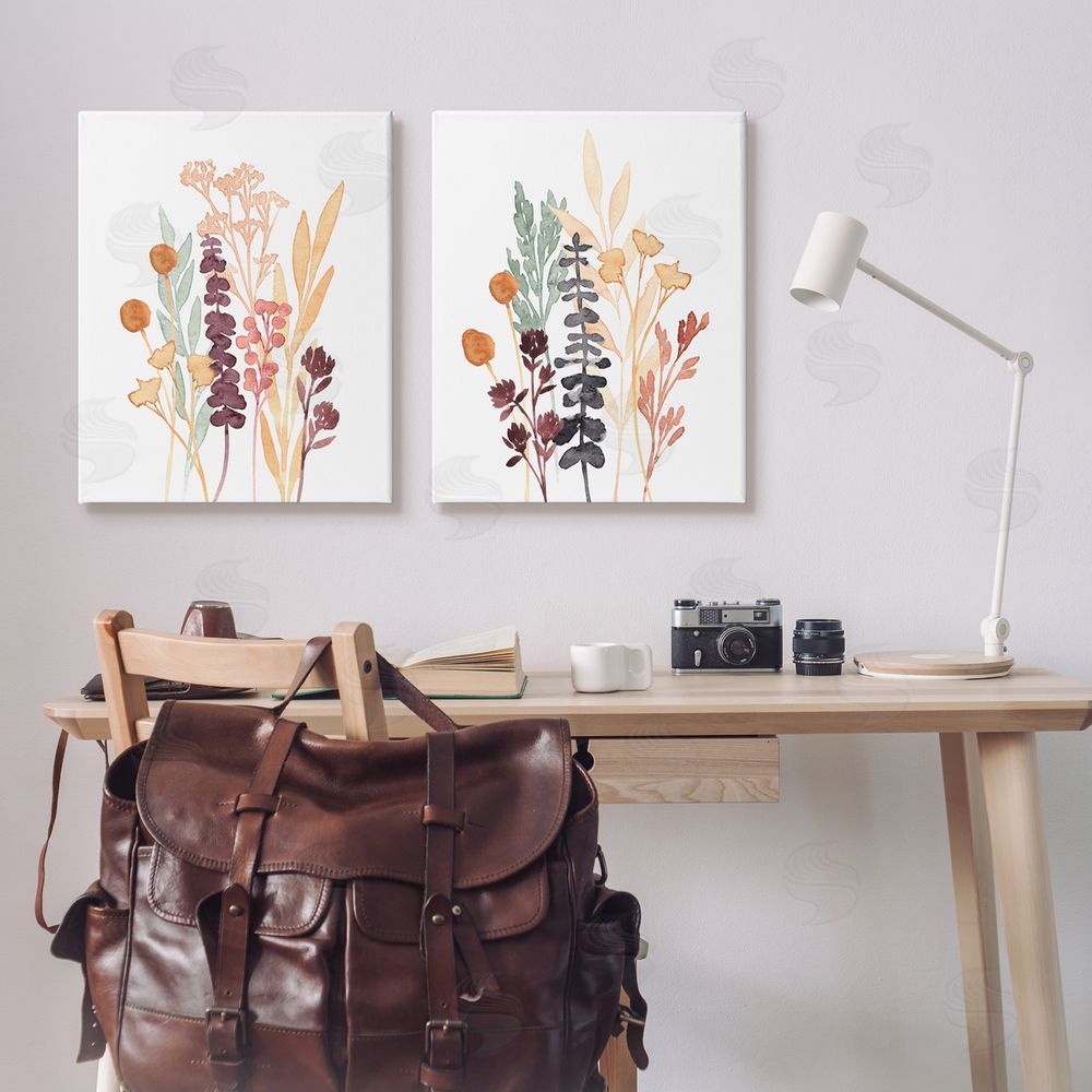 Annie Warren Woodland Botanical Herb Sprigs Canvas Wall Art Print in Room