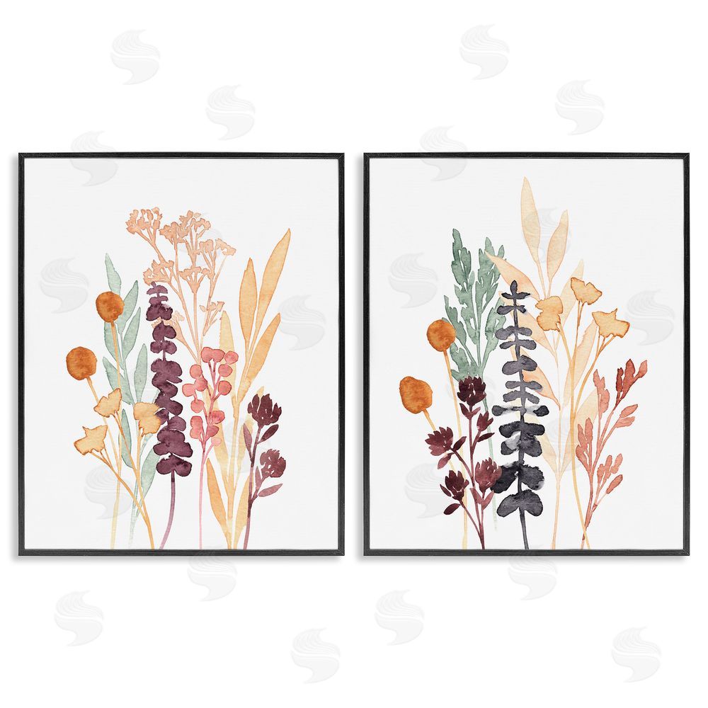 Annie Warren Woodland Botanical Herb Sprigs Black Framed Giclee Wall Art Print