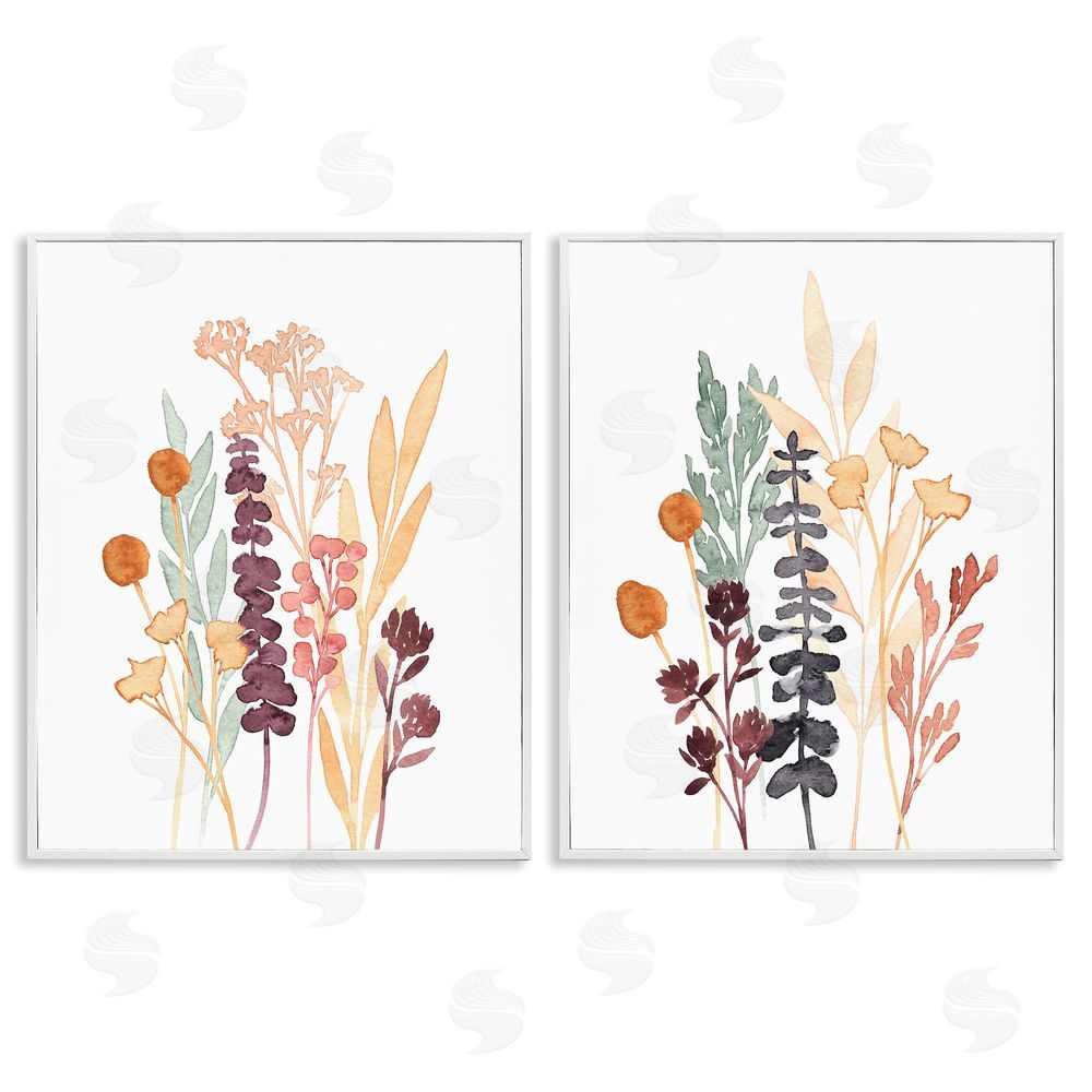 Annie Warren Woodland Botanical Herb Sprigs White Framed Giclee Wall Art Print