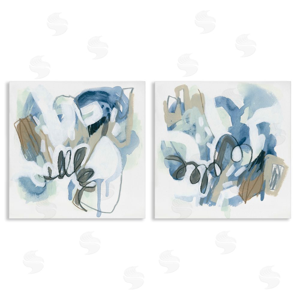 June Erica Vess Abstract Varied Nautical Squiggles Canvas Wall Art Print