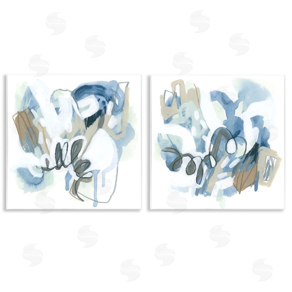 June Erica Vess Abstract Varied Nautical Squiggles Wooden Wall Plaque Art Print