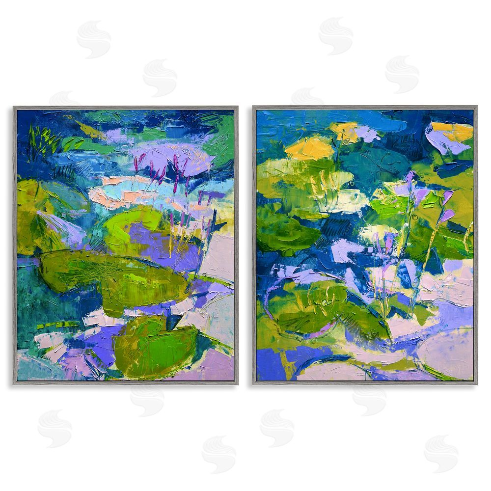 Dorothy Fagan Floating Lotus Blossom Pond Gray Framed Giclee Wall Art Print