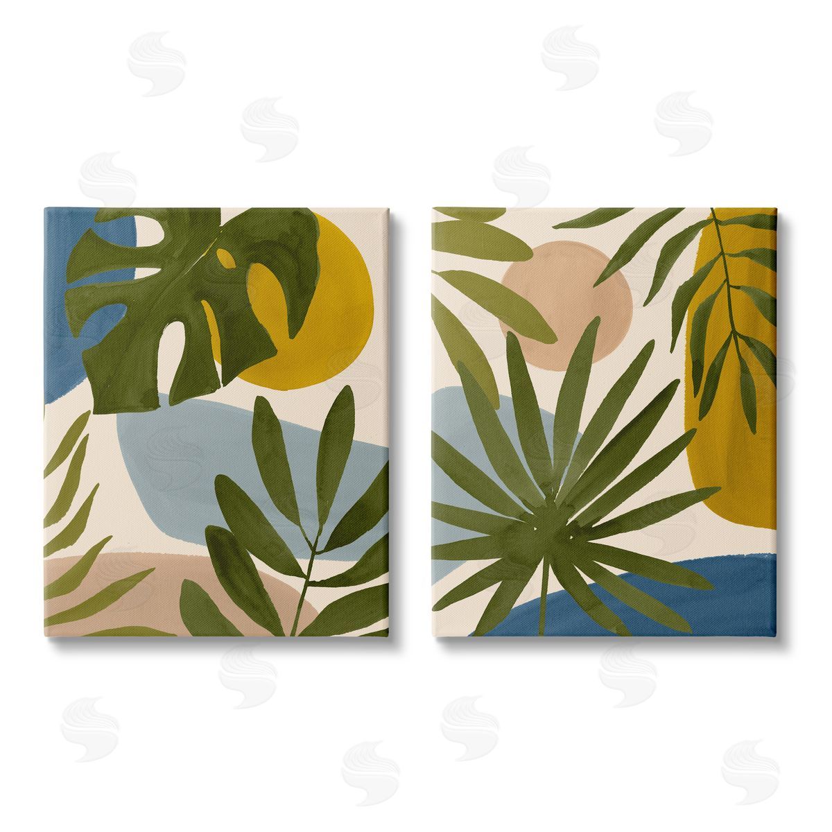 Victoria Barnes Tropical Bohemian Plant Leaves Canvas Wall Art Print