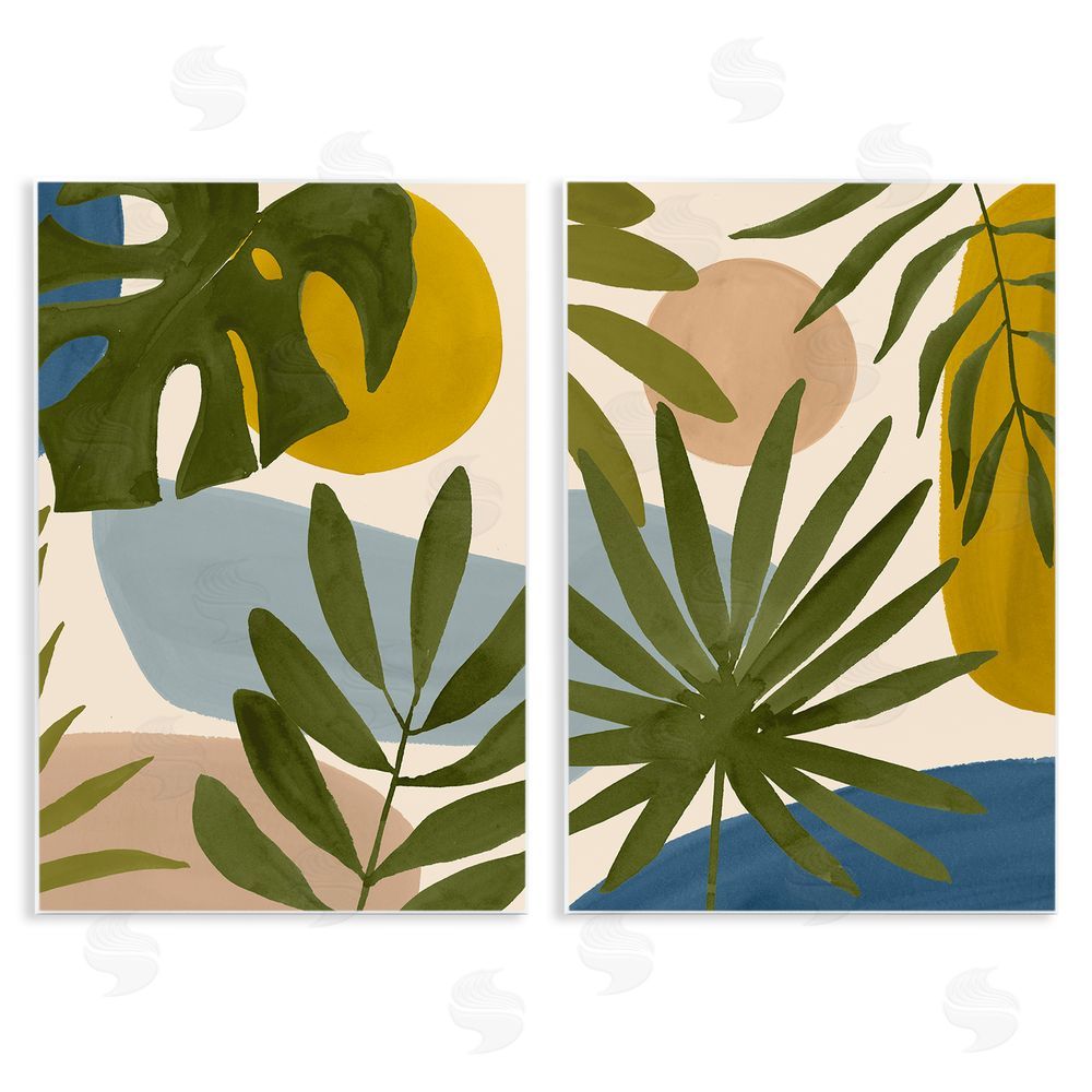 Victoria Barnes Tropical Bohemian Plant Leaves Wooden Wall Plaque Art Print