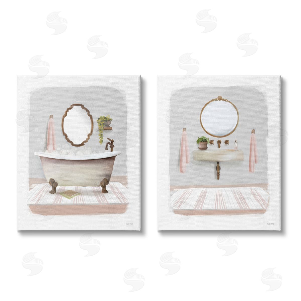 House Fenway Bathroom Interior Bubble Bath  Canvas Wall Art Print