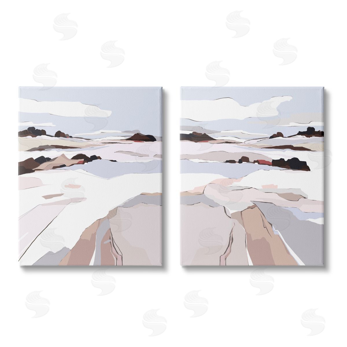 Nikita Jariwala Abstract Frosty View Landscape Canvas Wall Art Print