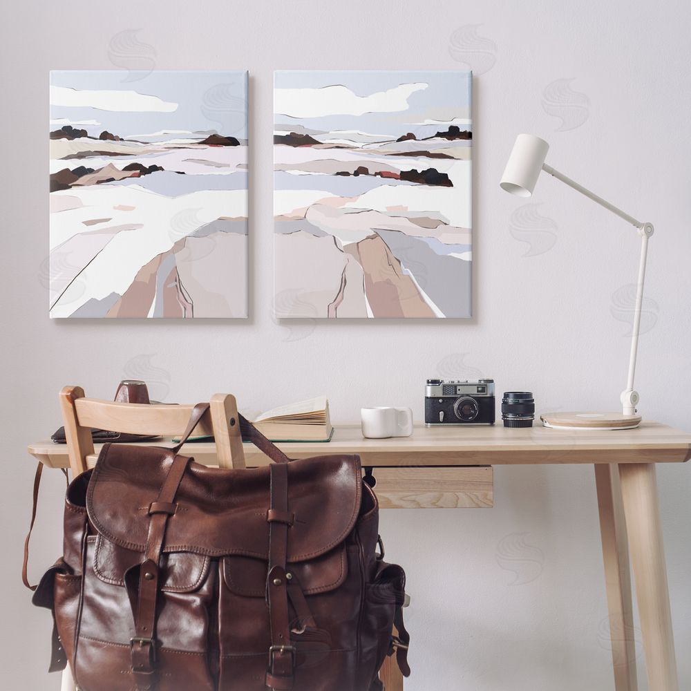 Nikita Jariwala Abstract Frosty View Landscape Canvas Wall Art Print in Room
