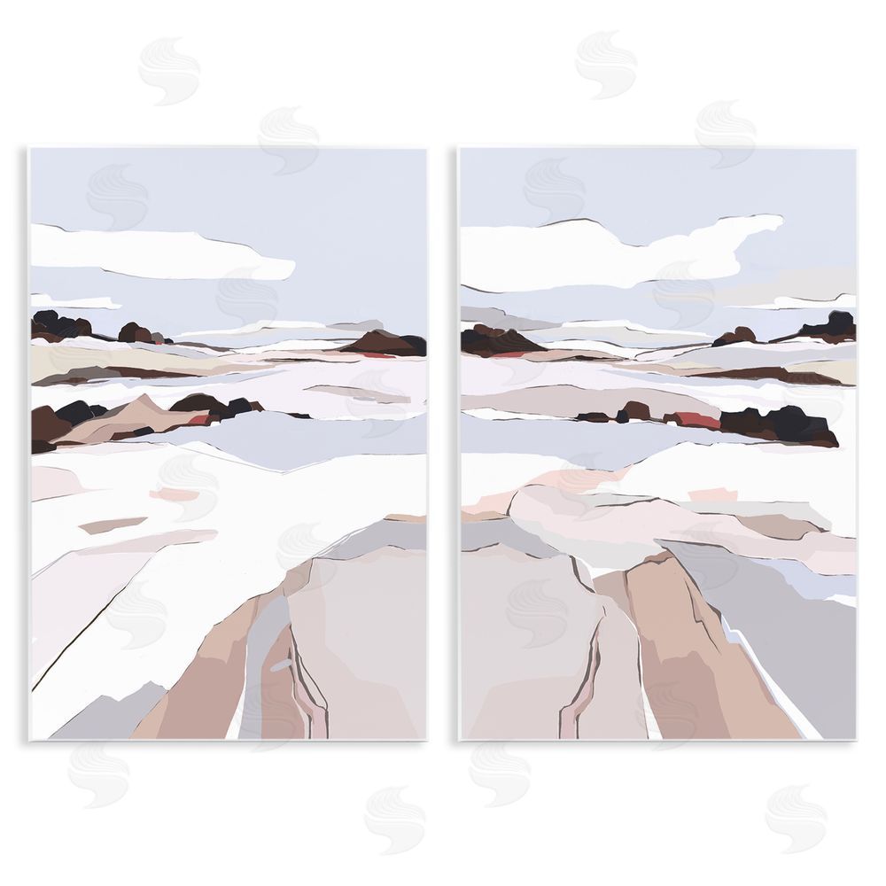 Nikita Jariwala Abstract Frosty View Landscape Wooden Wall Plaque Art Print