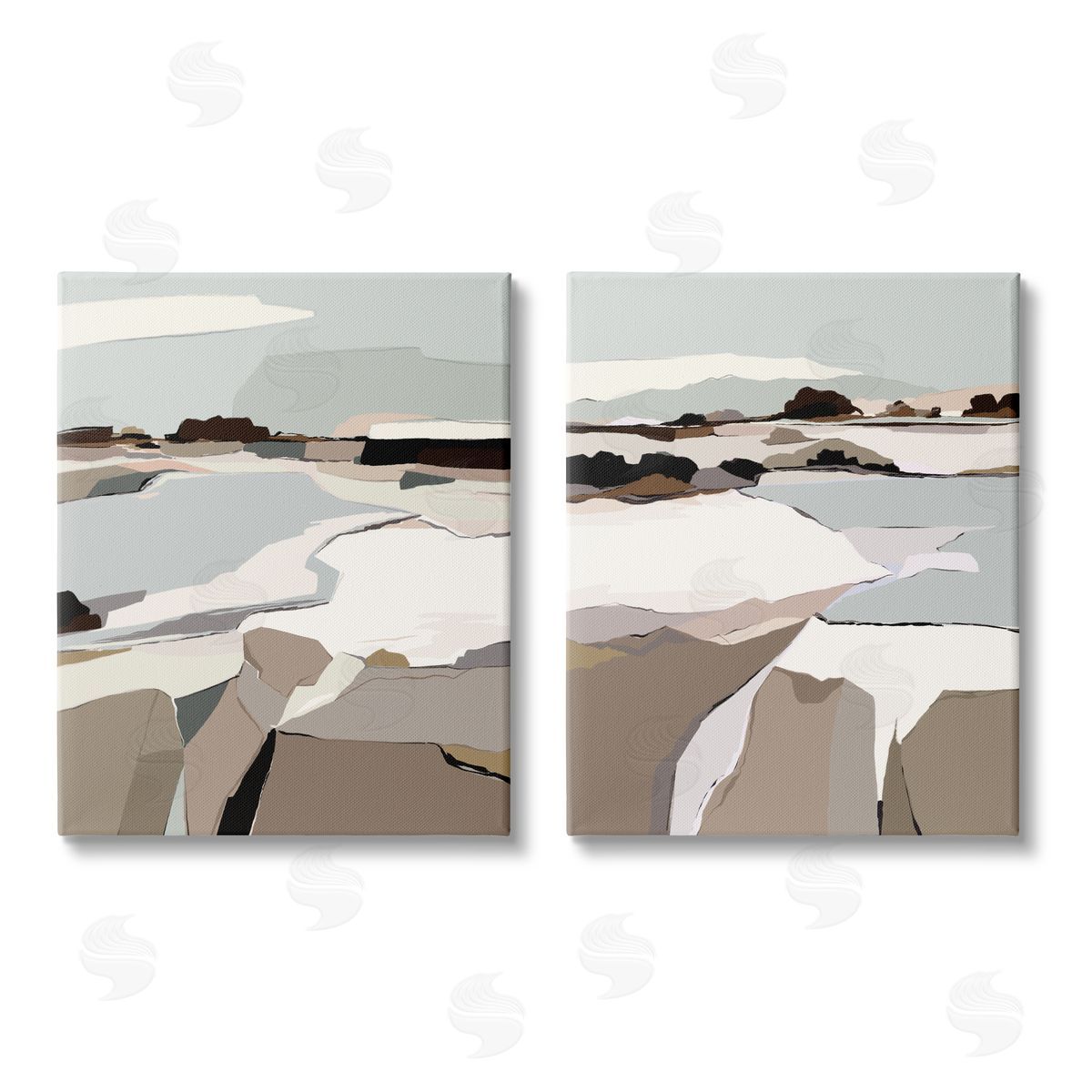 Nikita Jariwala Abstract Swedish Landscape Shapes Canvas Wall Art Print