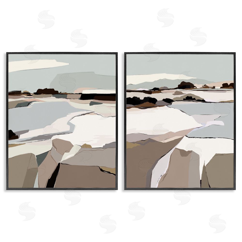 Nikita Jariwala Abstract Swedish Landscape Shapes Black Framed Giclee Wall Art Print
