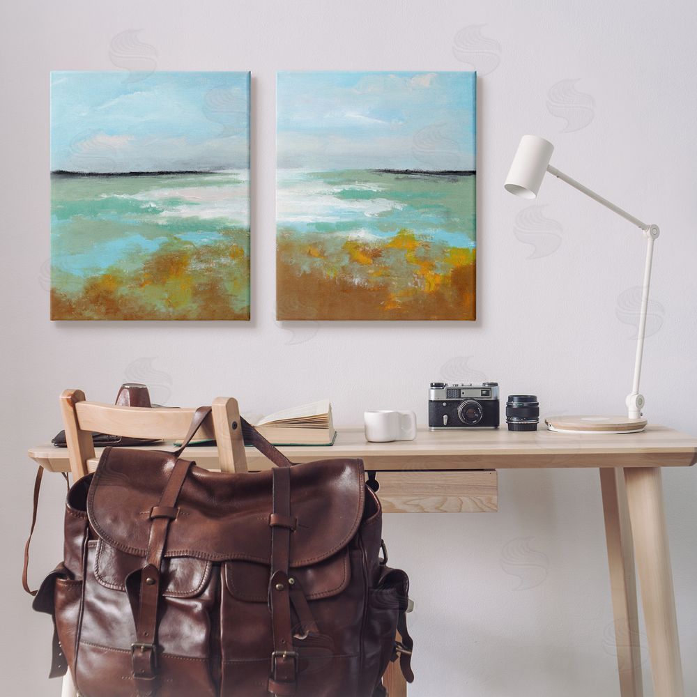 Nikita Jariwala Moss Abstract Grassy Landscape Canvas Wall Art Print in Room