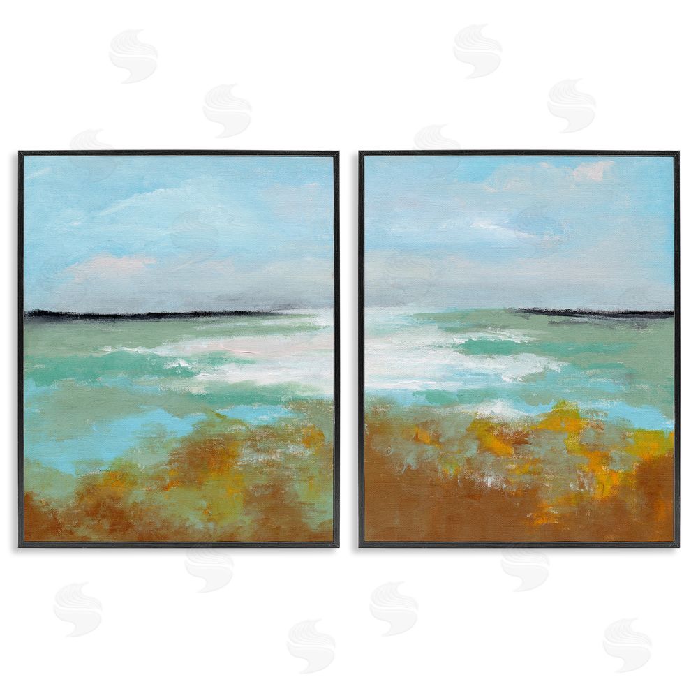 Nikita Jariwala Moss Abstract Grassy Landscape Black Framed Giclee Wall Art Print