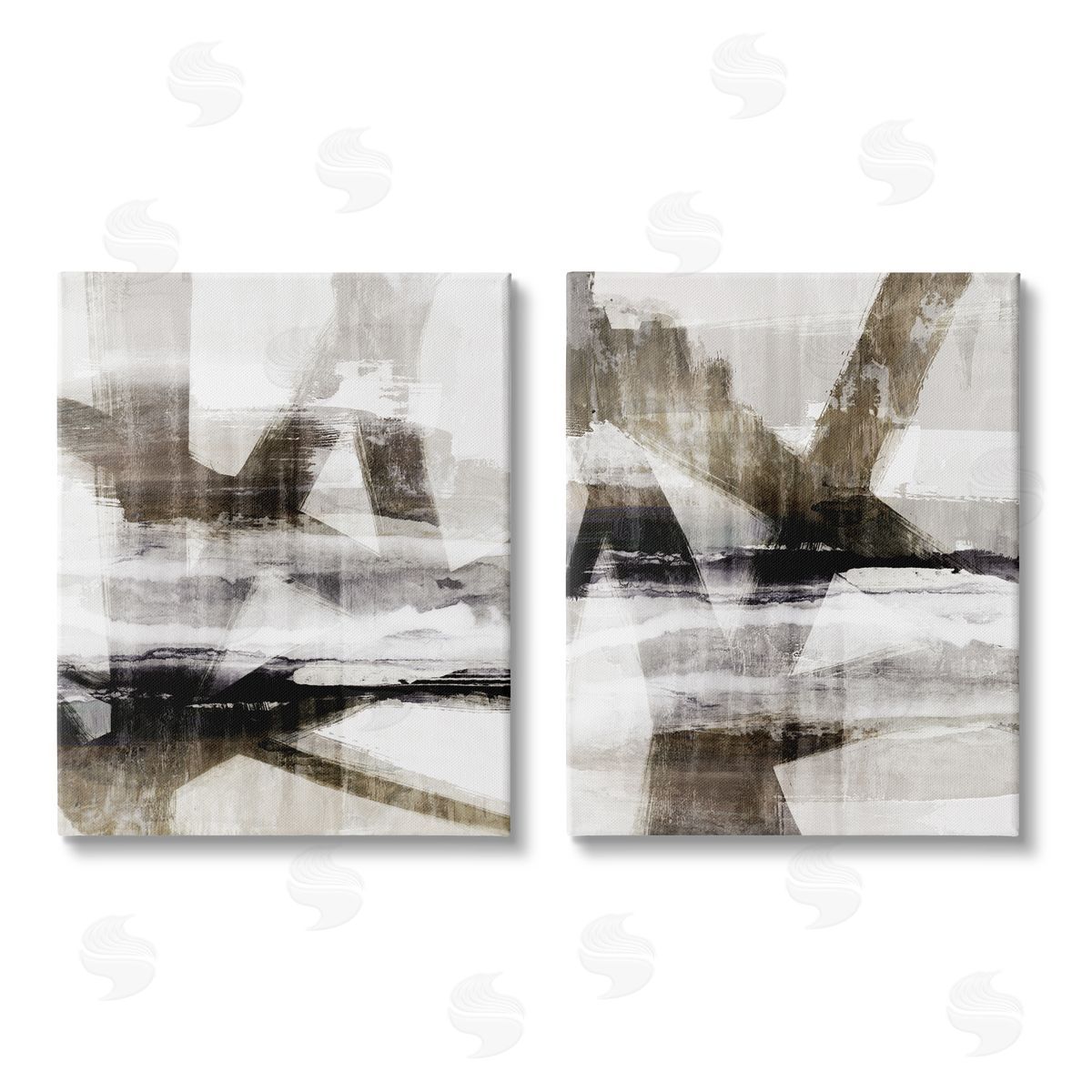 Nina Blue Abstract Composition Urban Complex Canvas Wall Art Print