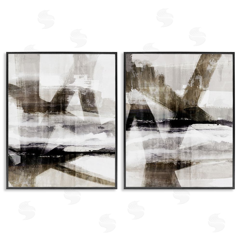 Nina Blue Abstract Composition Urban Complex Black Framed Giclee Wall Art Print