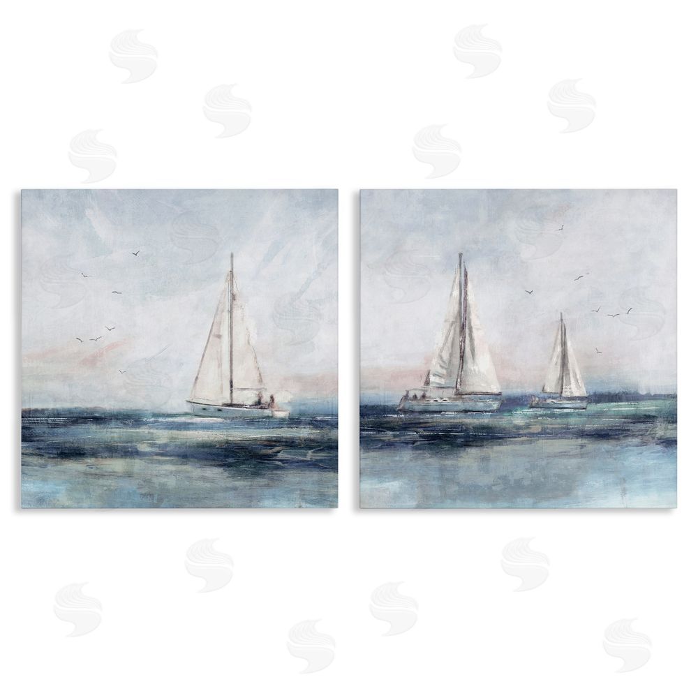 Nina Blue Blue Sailing Ocean Scene Canvas Wall Art Print