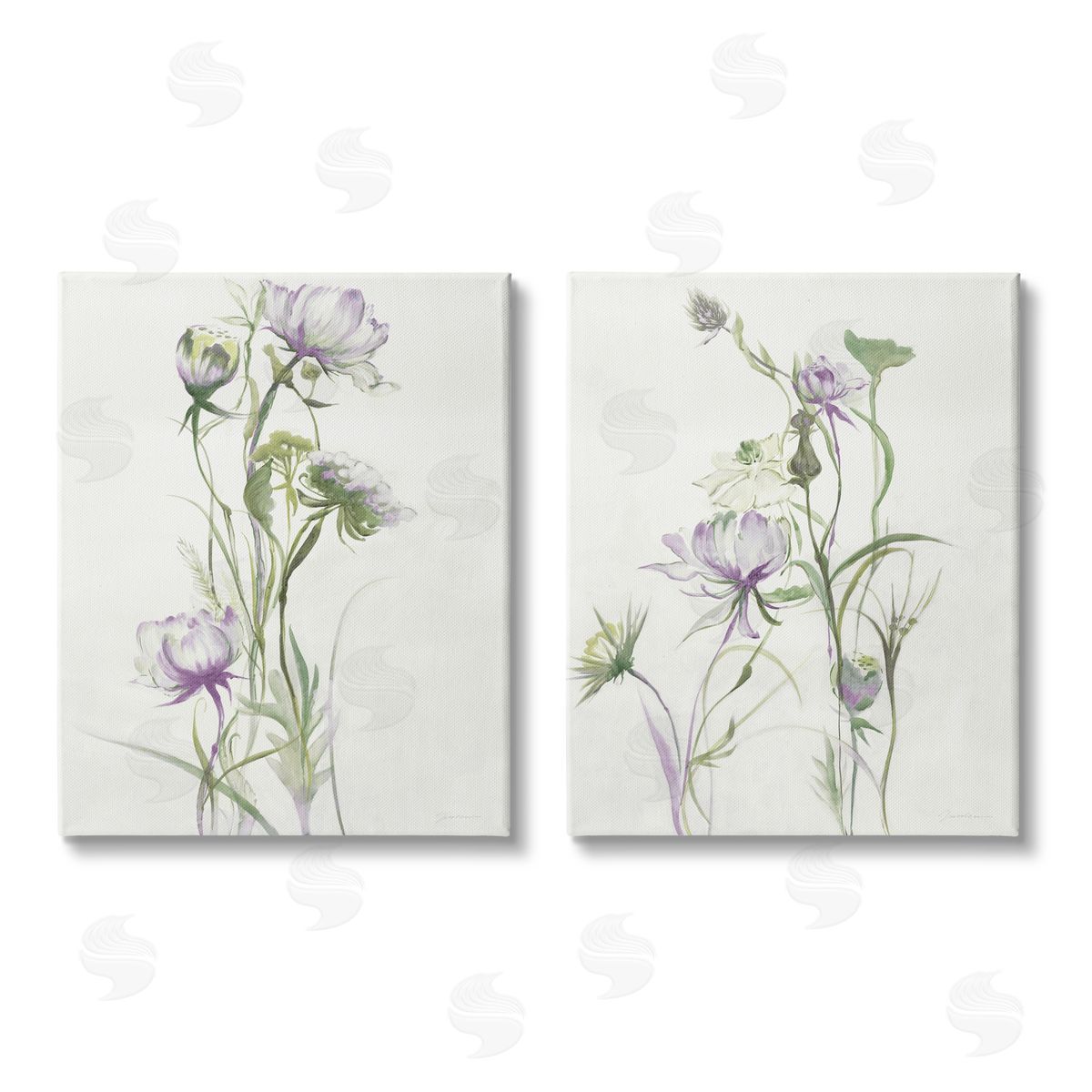 Liz Jardine Traditional Flower Stem Blossoms Canvas Wall Art Print