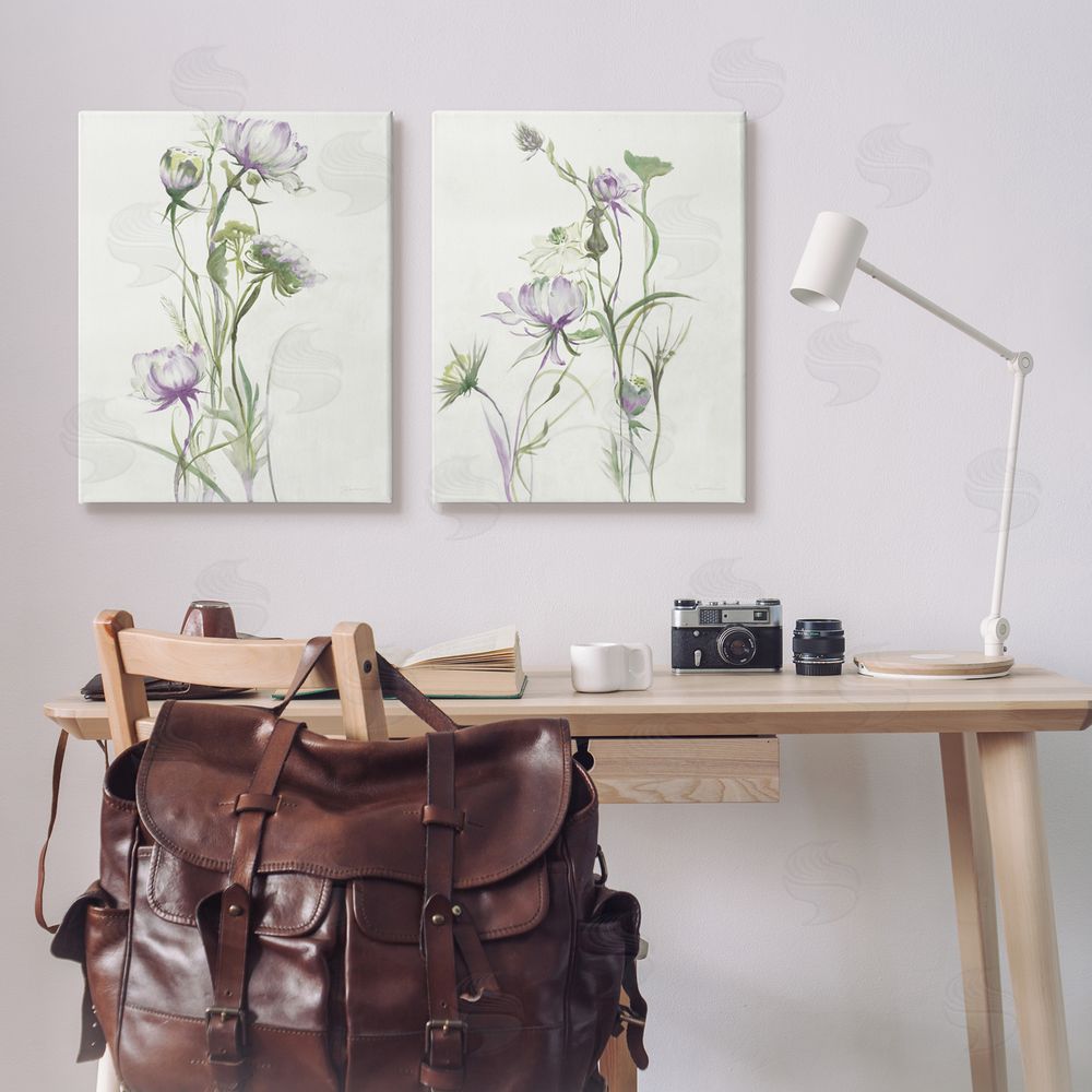 Liz Jardine Traditional Flower Stem Blossoms Canvas Wall Art Print in Room