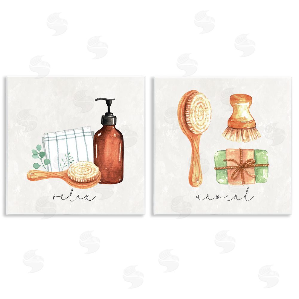 Nicole DeCamp Relax Unwind Bathroom Spa Wooden Wall Plaque Art Print