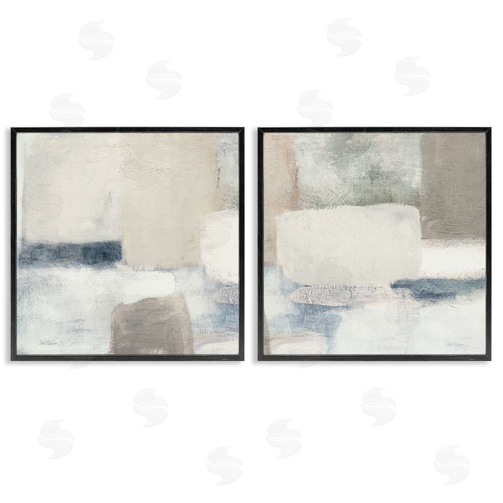 Carol Robinson Beige Modern Collage Shapes Black Framed Giclee Wall Art Print