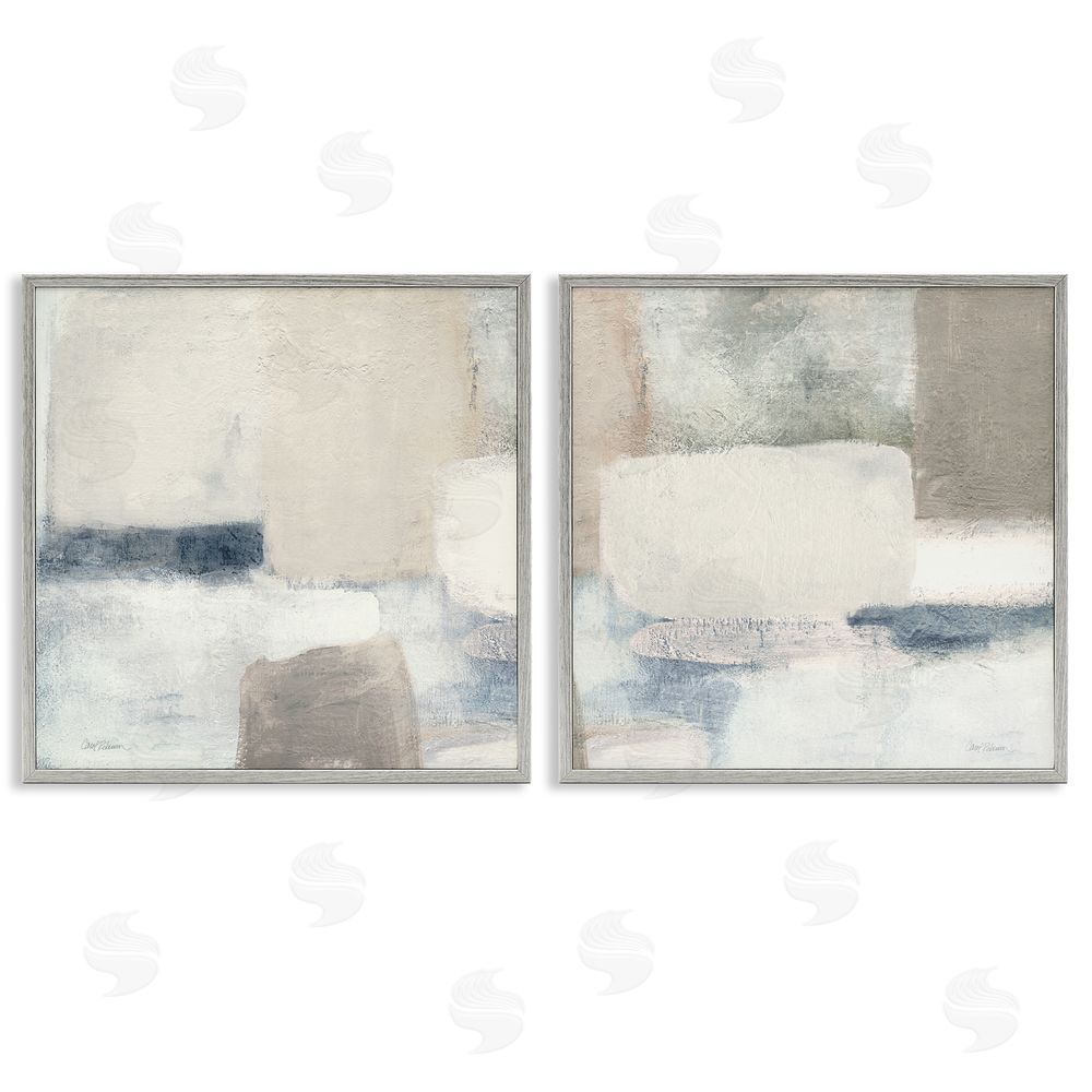 Carol Robinson Beige Modern Collage Shapes Gray Framed Giclee Wall Art Print