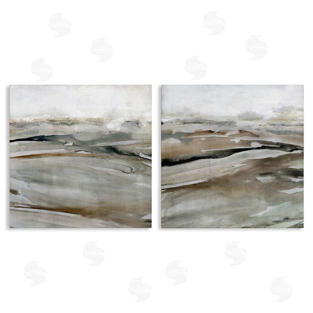 Carol Robinson Abstract Brown Landscape Composition Canvas Wall Art Print