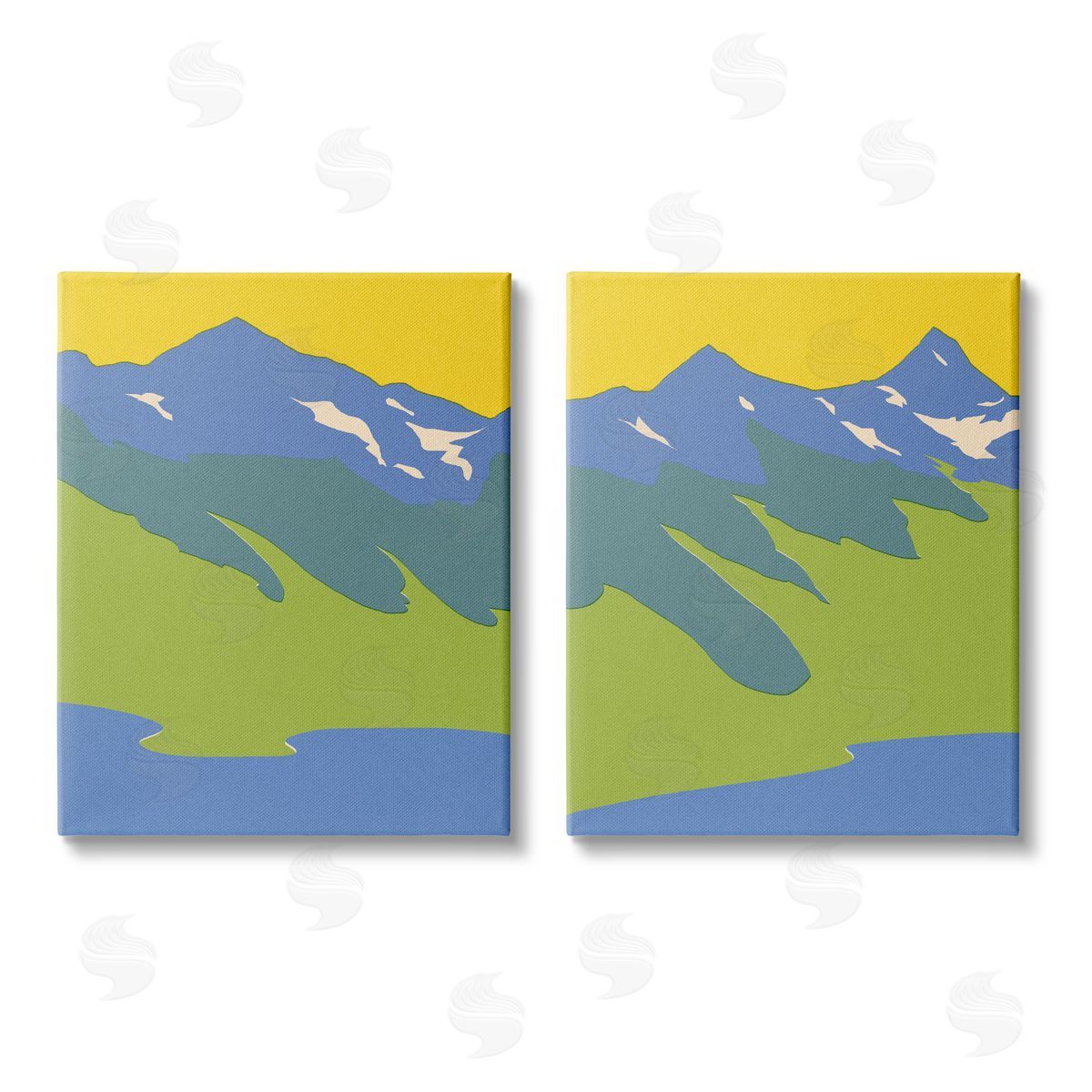 Jacob Green Contemporary Blocked Mountains Canvas Wall Art Print