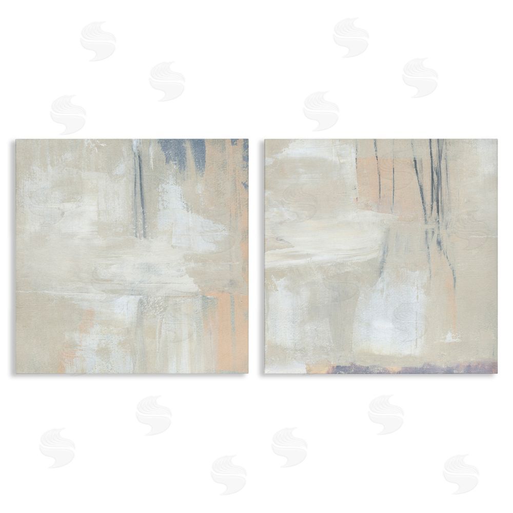 Annie Warren Beige Abstract Collage Composition Canvas Wall Art Print