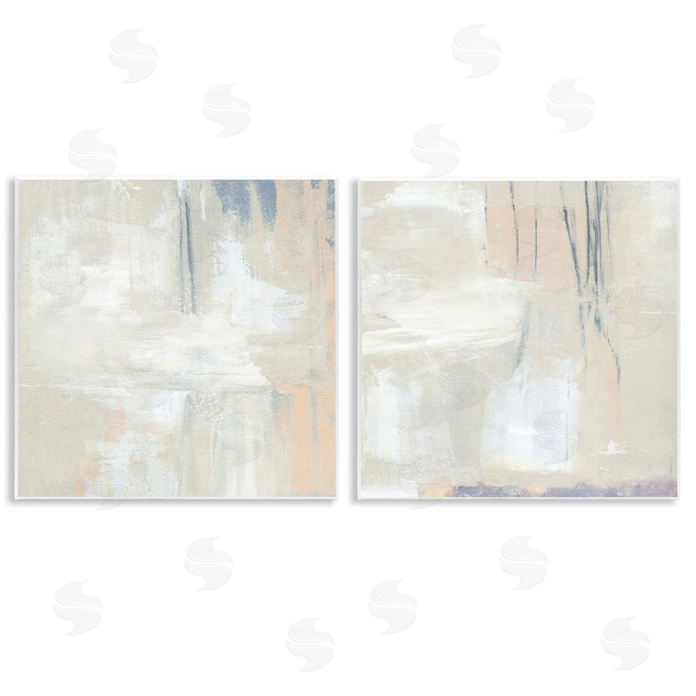 Annie Warren Beige Abstract Collage Composition Wooden Wall Plaque Art Print