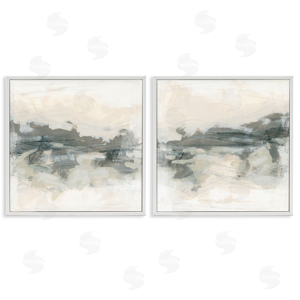 June Erica Vess Modern Abstract Scribble Composition White Framed Giclee Wall Art Print